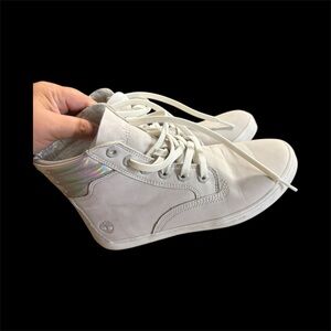 Timberland White Ankle Boots with Silver Accents